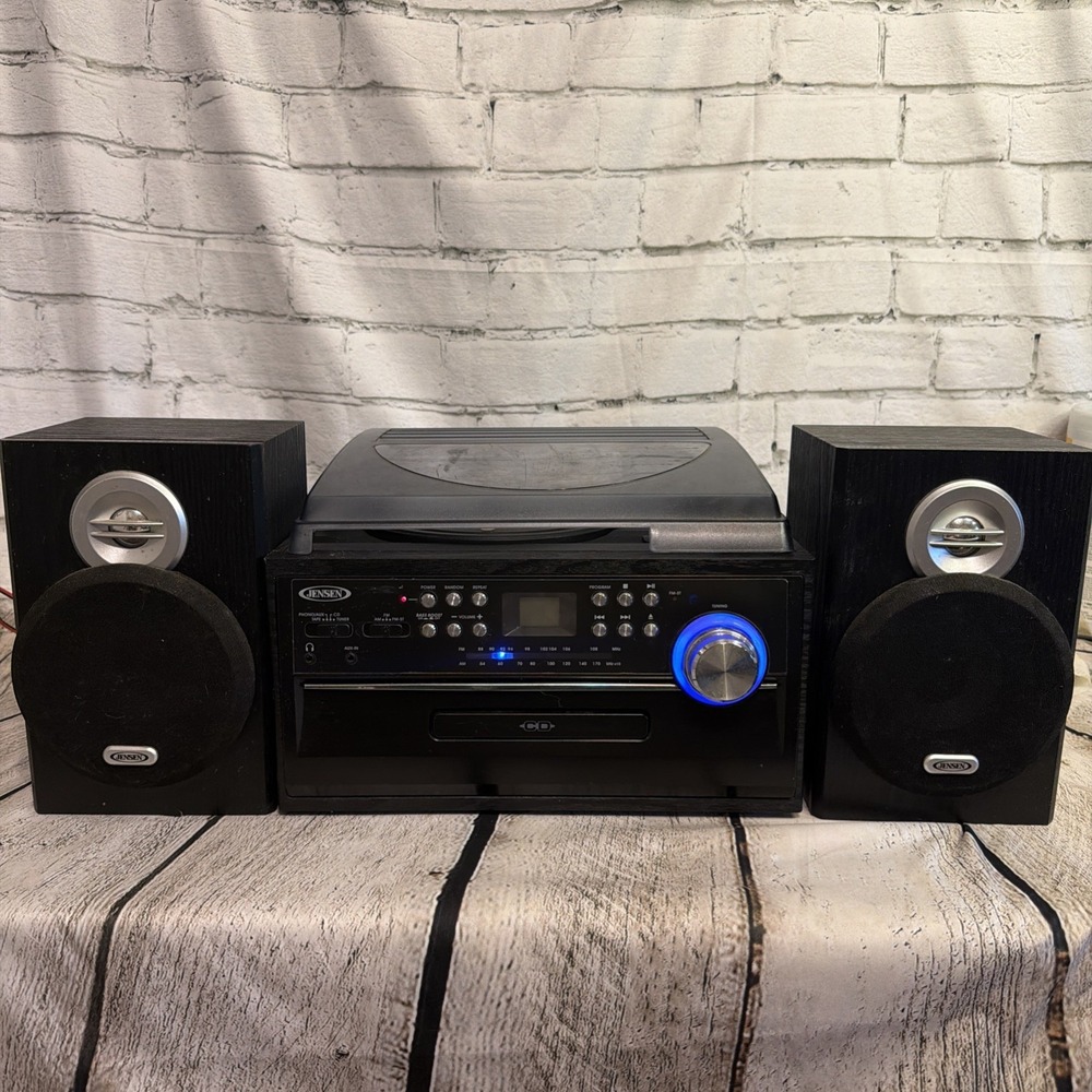 Jensen JTA-475 Turntable Music Entertainment System (33/45/78 RPM) AM/FM Radio [